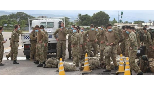 Police and Defence Forces personnel in Honiara to maintain the peace after recent unrest in the capital